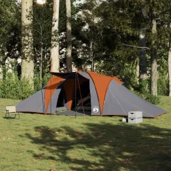 vidaXL Koepeltent 6-persoons waterdicht grijs en oranje