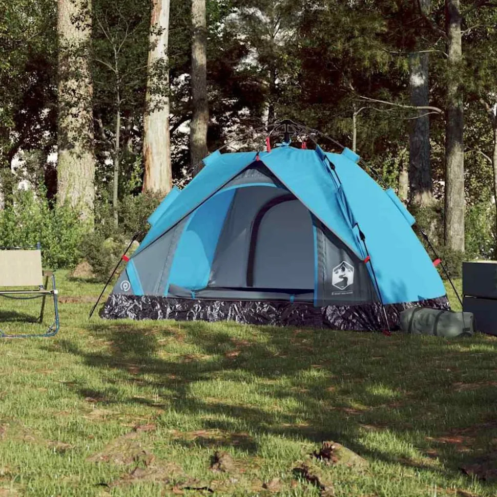 vidaXL Koepeltent 2-persoons snelontgrendeling blauw