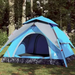 vidaXL Koepeltent 3-persoons snelontgrendeling blauw