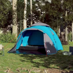 vidaXL Koepeltent 3-persoons snelontgrendeling blauw
