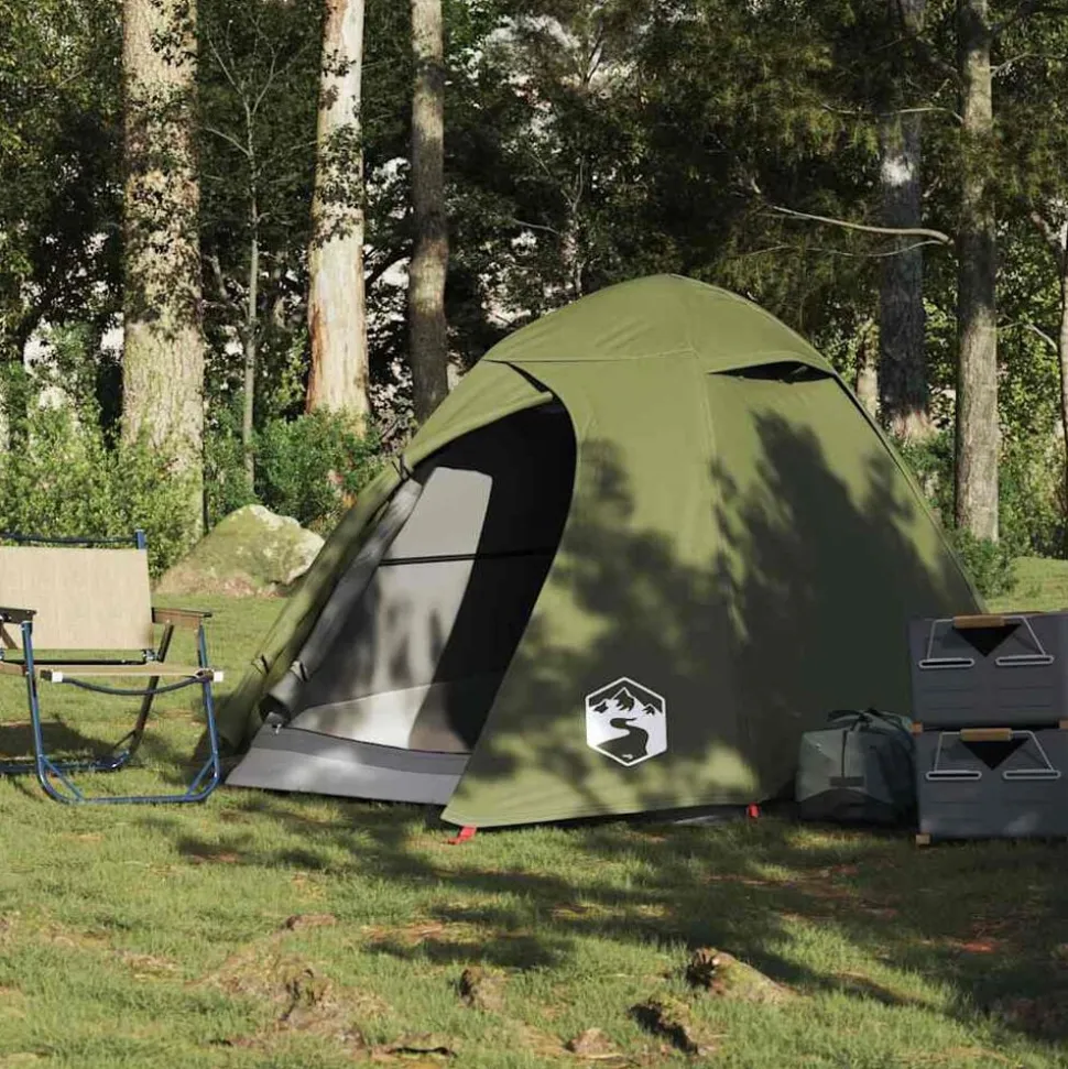vidaXL Koepeltent 2-persoons waterdicht olijfgroen