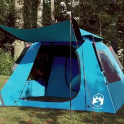 vidaXL Koepeltent 4-persoons snelontgrendeling blauw