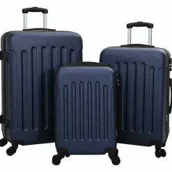 vidaXL Koffer met slot 3 pcs Donkerblauw 50 x 31 x 78 cm ABS Kunststof