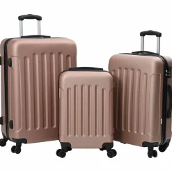vidaXL Koffer met slot 3 pcs Rose Gold 50 x 31 x 78 cm ABS Kunststof