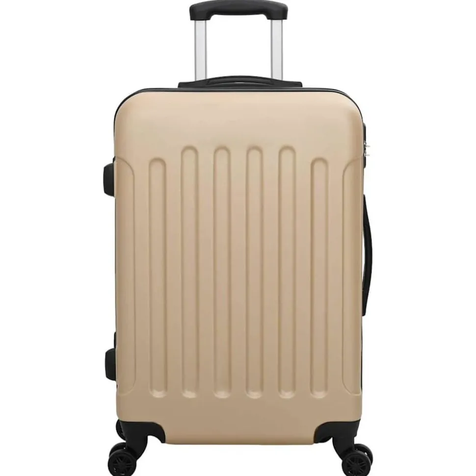vidaXL Koffer met slot 3 pcs champagne 50 x 31 x 78 cm ABS Kunststof
