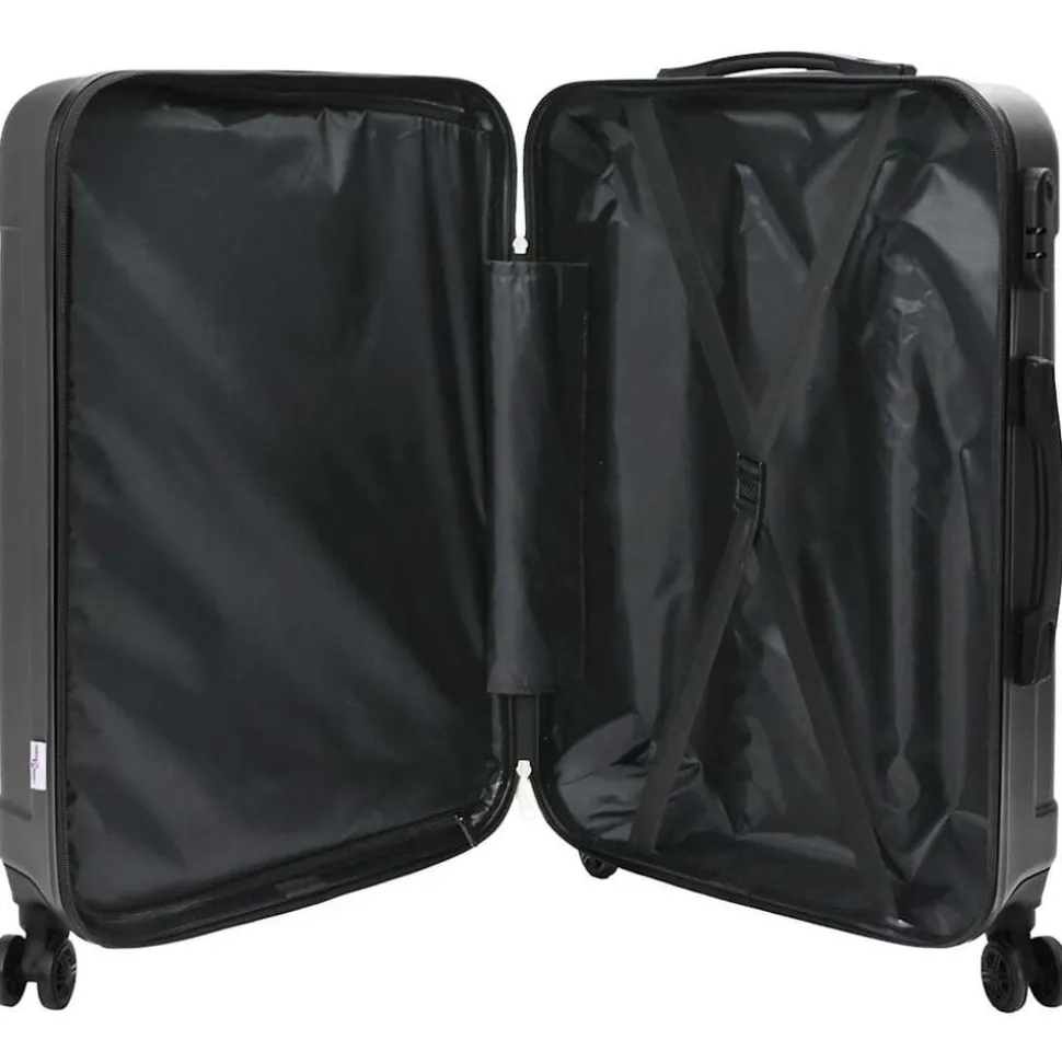 vidaXL Koffer met slot 3 pcs Donkergrijs 50 x 31 x 78 cm ABS Kunststof