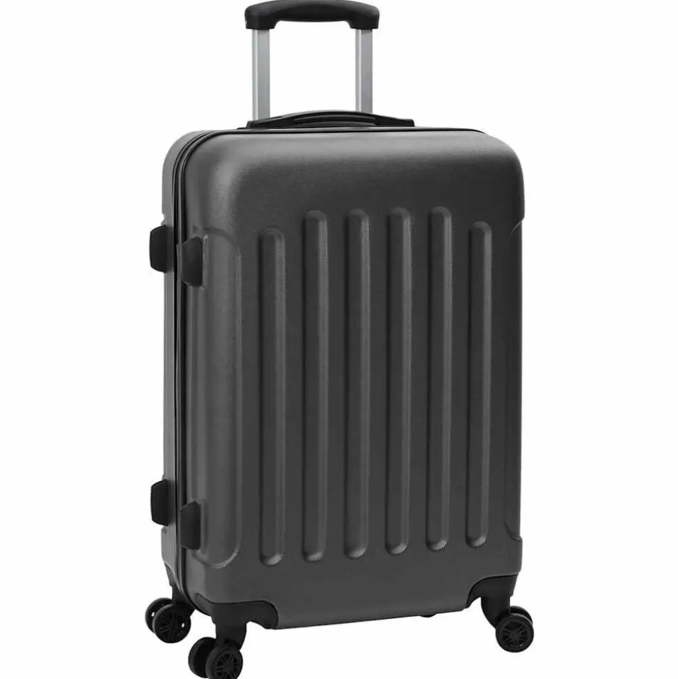 vidaXL Koffer met slot 3 pcs Donkergrijs 50 x 31 x 78 cm ABS Kunststof