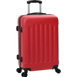 vidaXL Koffer met slot 3 pcs Rood 50 x 31 x 78 cm ABS Kunststof