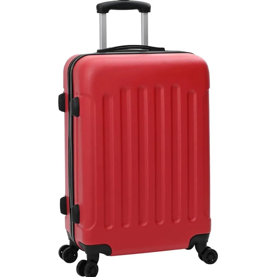 vidaXL Koffer met slot 3 pcs Rood 50 x 31 x 78 cm ABS Kunststof
