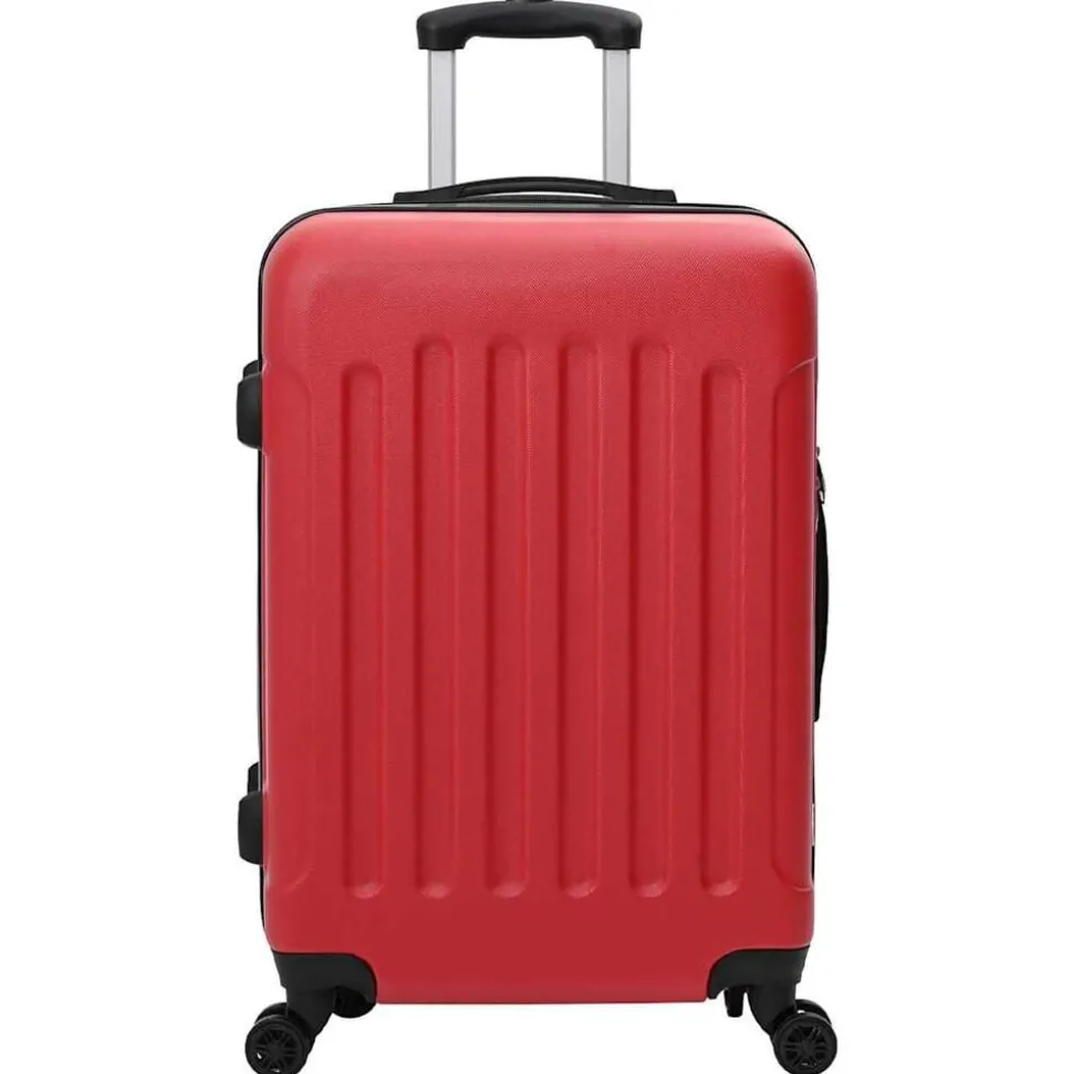vidaXL Koffer met slot 3 pcs Rood 50 x 31 x 78 cm ABS Kunststof
