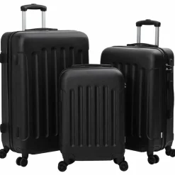 vidaXL Koffer met slot 3 pcs Zwart 50 x 31 x 78 cm ABS Kunststof