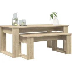 vidaXL Koffietafel Set 2 pcs Sonoma Eiken Bewerkt hout