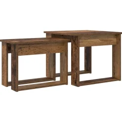vidaXL Koffietafel Set 2 pcs Oudhout Bewerkt hout