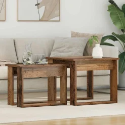 vidaXL Koffietafel Set 2 pcs Oudhout Bewerkt hout