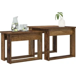 vidaXL Koffietafel Set 2 pcs Oudhout Bewerkt hout