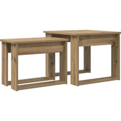 vidaXL Koffietafel Set 2 pcs Artisan Eiken Bewerkt hout