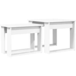 vidaXL Koffietafel Set 2 pcs Wit Bewerkt hout