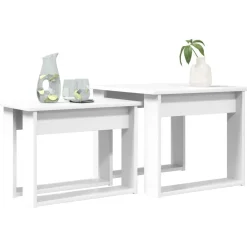 vidaXL Koffietafel Set 2 pcs Wit Bewerkt hout