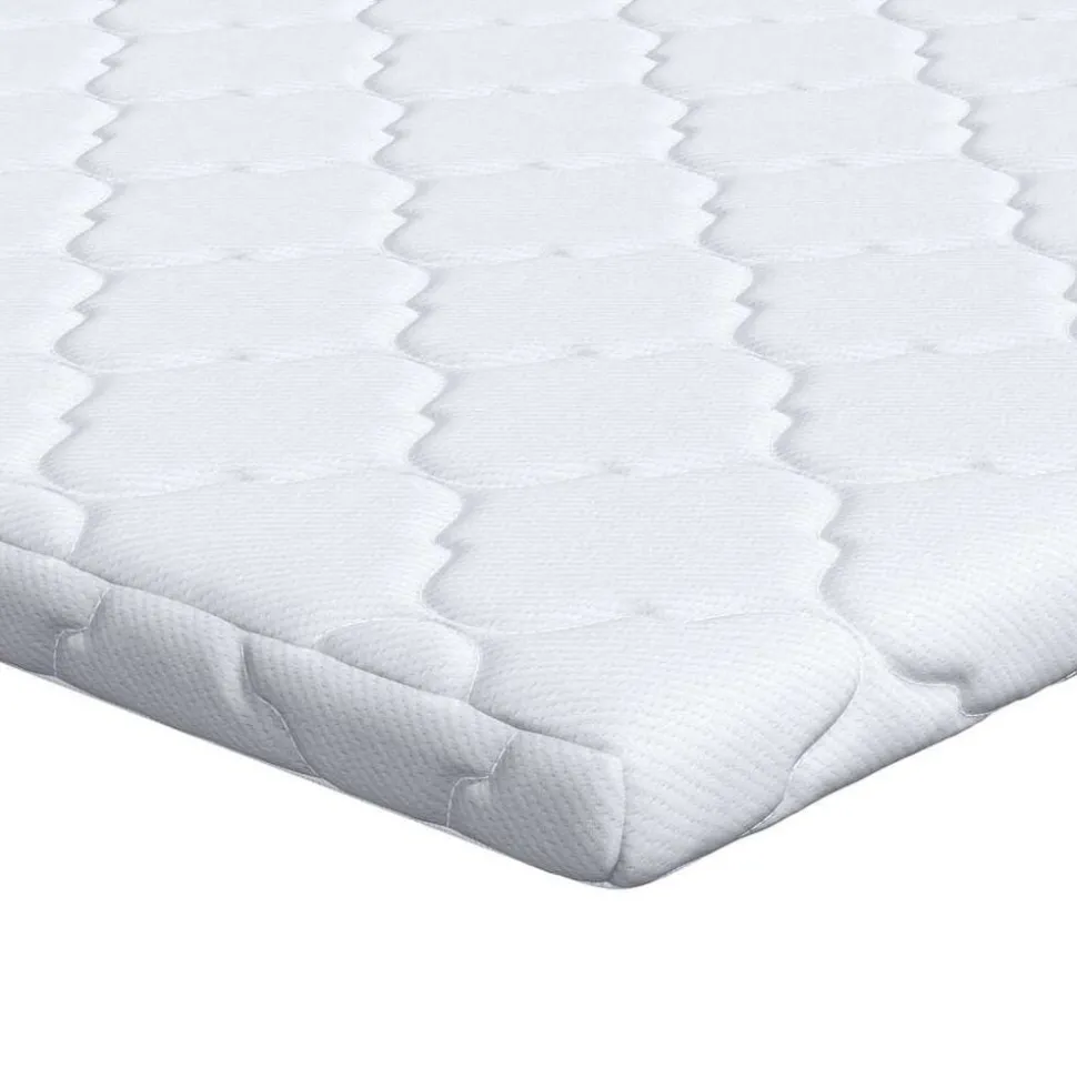 vidaXL Kokos Topper Wit 70 x 200 cm Jacquard stof