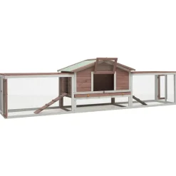vidaXL Konijnenhok 310x70x87 cm massief grenen- en vurenhout mokka