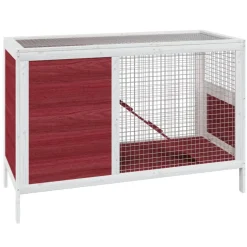 vidaXL Konijnenhok 103x44x69,5 cm massief grenenhout mokkakleurig