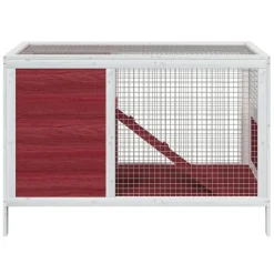 vidaXL Konijnenhok 103x44x69,5 cm massief grenenhout mokkakleurig