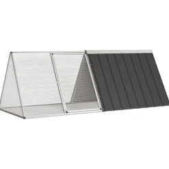 vidaXL Konijnenhok 201,5x80,5x71 cm gegalvaniseerd staal antraciet