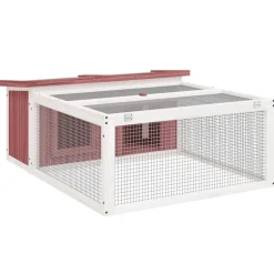 vidaXL Konijnenhok 117,5x97x47,5 cm massief grenenhout mokkakleurig