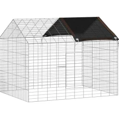 vidaXL Konijnenkooi Zilver 400 x 78 x 78 cm Gegalvaniseerd staal