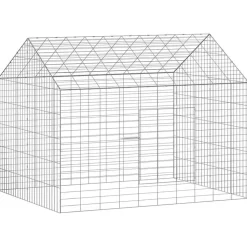 vidaXL Konijnenkooi Zilver 400 x 78 x 78 cm Gegalvaniseerd staal