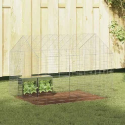 vidaXL Konijnenkooi Zilver 400 x 78 x 78 cm Gegalvaniseerd staal