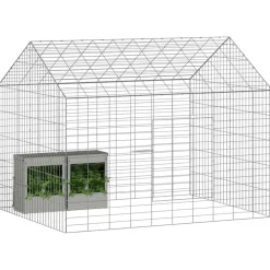 vidaXL Konijnenkooi Zilver 400 x 78 x 78 cm Gegalvaniseerd staal