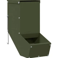 vidaXL Konijnenvoer Olijf Groen 12,5 x 26 x 28,5 cm Koudgewalst Staal