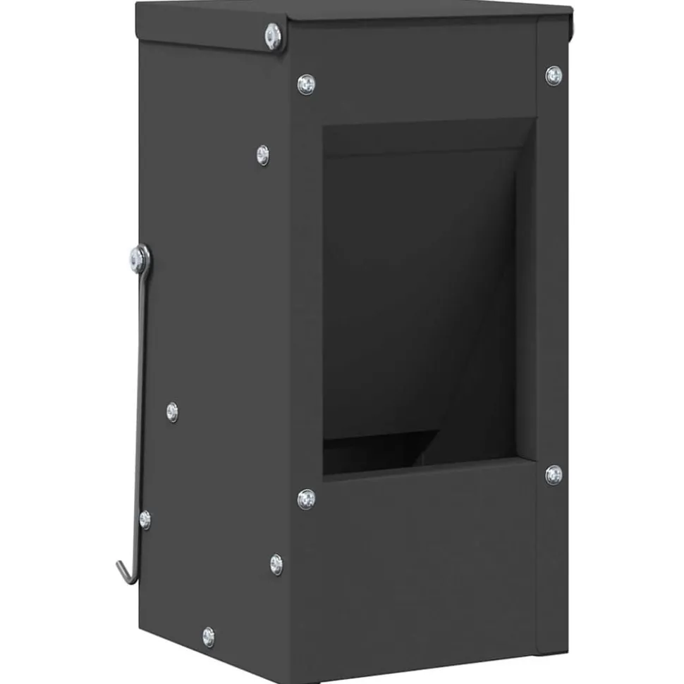 vidaXL Konijnenvoer Zwart 12,5 x 12,5 x 25 cm Koudgewalst Staal
