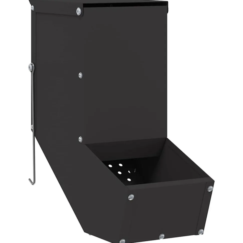 vidaXL Konijnenvoer Zwart 12,5 x 26 x 28,5 cm Koudgewalst Staal