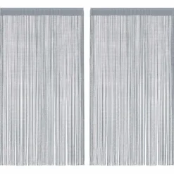 vidaXL Koordgordijnen 2 st 100x250 cm lichtgrijs