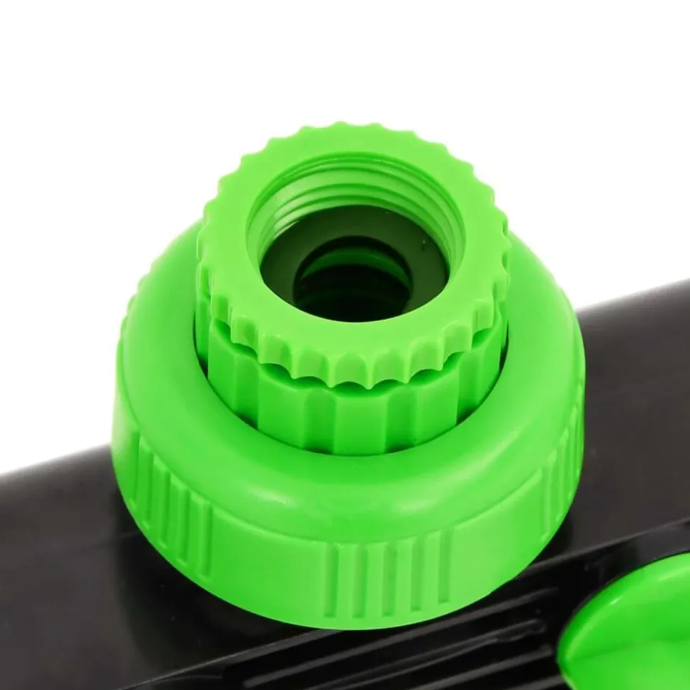 vidaXL Kraanadapter 4-wegs 19,5x6x11 cm ABS & PP groen en zwart