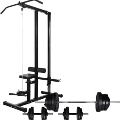 vidaXL Krachttoren met halterset 60,5 kg