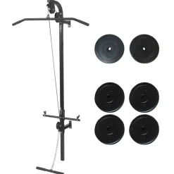 vidaXL Krachttoren voor aan de wand met gewichtsschijven 40 kg