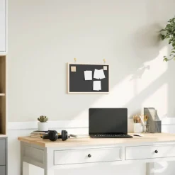 vidaXL Krijtbord met massief grenenhouten frame 40x30 cm zwart