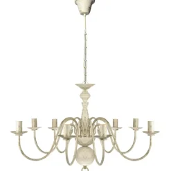 vidaXL Kroonluchter wit metaal 8 x E14 lampen