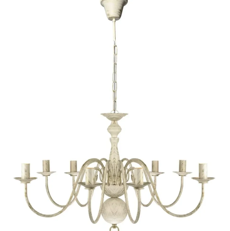 vidaXL Kroonluchter wit metaal 8 x E14 lampen