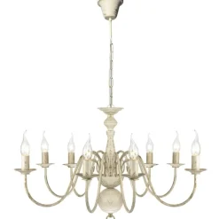 vidaXL Kroonluchter wit metaal 8 x E14 lampen