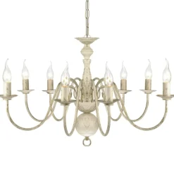 vidaXL Kroonluchter wit metaal 8 x E14 lampen