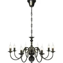 vidaXL Kroonluchter zwart metaal 8 x E14 lampen