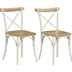 vidaXL Kruisstoelen 2 st massief mangohout wit