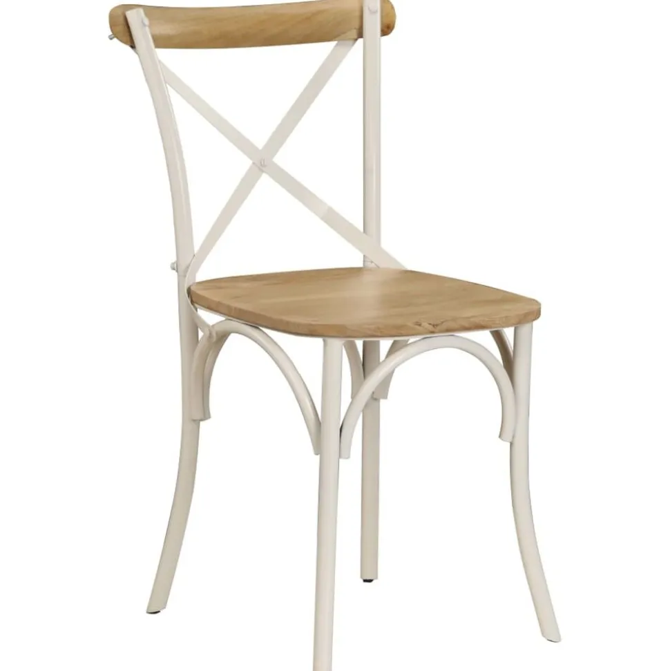 vidaXL Kruisstoelen 2 st massief mangohout wit