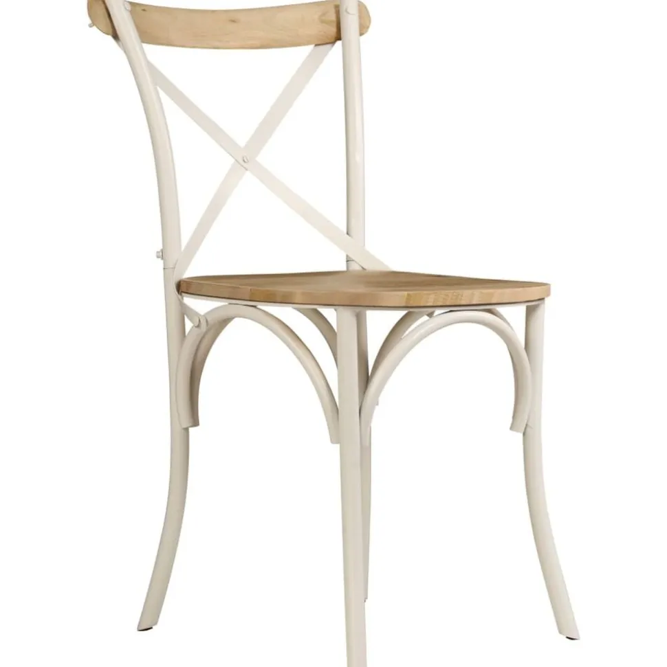 vidaXL Kruisstoelen 2 st massief mangohout wit