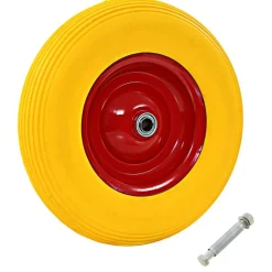 vidaXL Kruiwagenwiel met as 4,00-8 390 mm massief PU