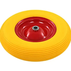 vidaXL Kruiwagenwiel met as 4,00-8 390 mm massief PU